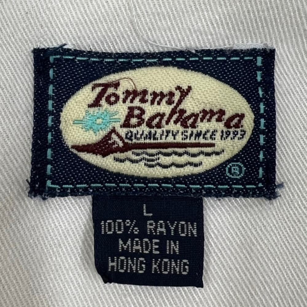 Tommy Bahama SZ L Shirt Short Sleeve Button Up Lightweight Vtg Made in Hong Kong - Picture 4 of 10